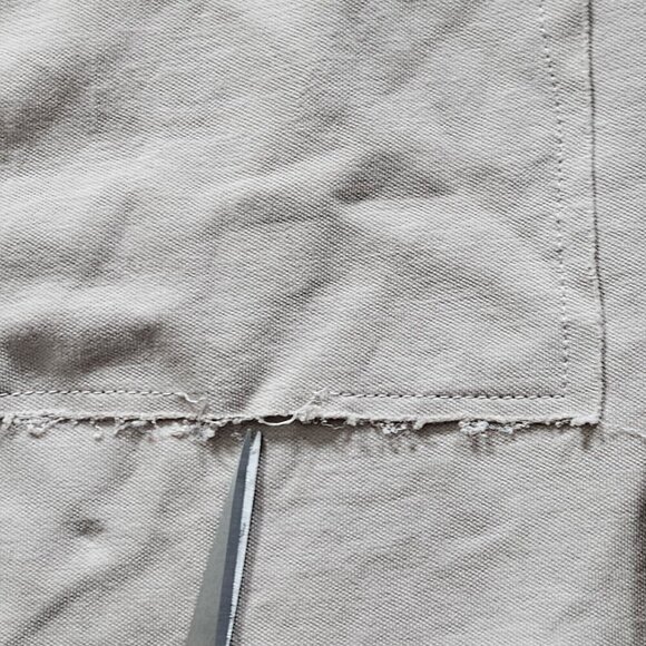 Zara Cardigan Womens L Beige LS Open Front Raw Hem Neutral Preppy Mono Boho FLAW - Picture 13 of 15